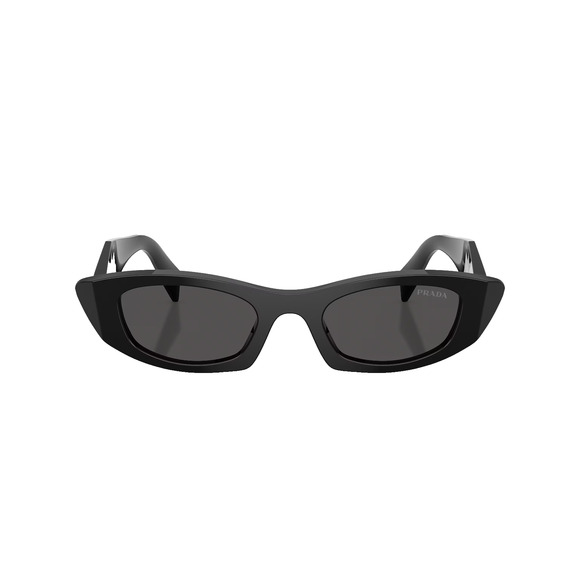 New PRADA Sunglasses PRB16S 16K08Z Black Oval Cat Eye Symbole Logo - Picture 3 of 6